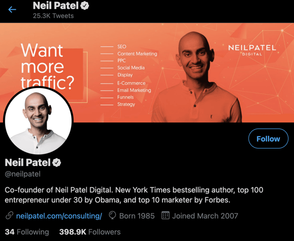 neil patel content marketer to follow on twitter